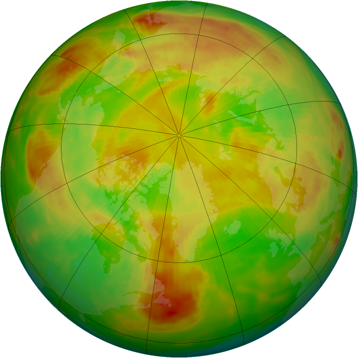 Arctic ozone map for 23 May 1991